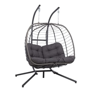Hengestol HOME4YOU Finse 2-seter 142x106x194 cm mørkegrå - Mørkegrå - Hagemøbler - Stoler & Lenestoler - Hengestoler - Hengestol med stativ
