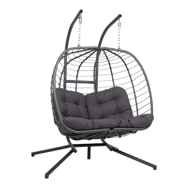 Hengestol HOME4YOU Finse 2-seter 142x106x194 cm mørkegrå, mørkegrå
