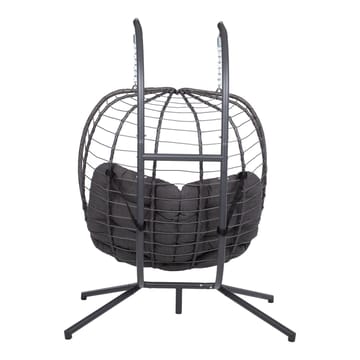 Hengestol HOME4YOU Finse 2-seter 142x106x194 cm mørkegrå - Mørkegrå - Hagemøbler - Stoler & Lenestoler - Hengestoler - Hengestol med stativ
