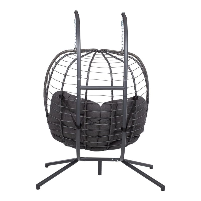 Hengestol HOME4YOU Finse 2-seter 142x106x194 cm mørkegrå - mørkegrå - Hagemøbler - Stoler & Lenestoler - Hengestoler - Hengestol med stativ