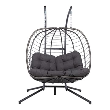 Hengestol HOME4YOU Finse 2-seter 142x106x194 cm mørkegrå - Mørkegrå - Hagemøbler - Stoler & Lenestoler - Hengestoler - Hengestol med stativ