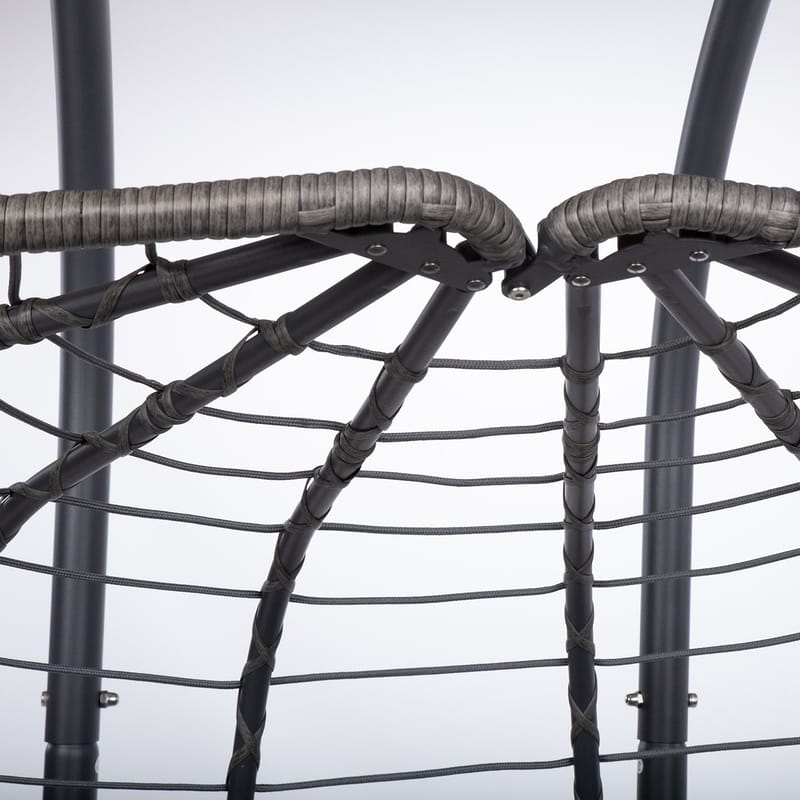 Hengestol HOME4YOU Finse 2-seter 142x106x194 cm mørkegrå - mørkegrå - Hagemøbler - Stoler & Lenestoler - Hengestoler - Hengestol med stativ