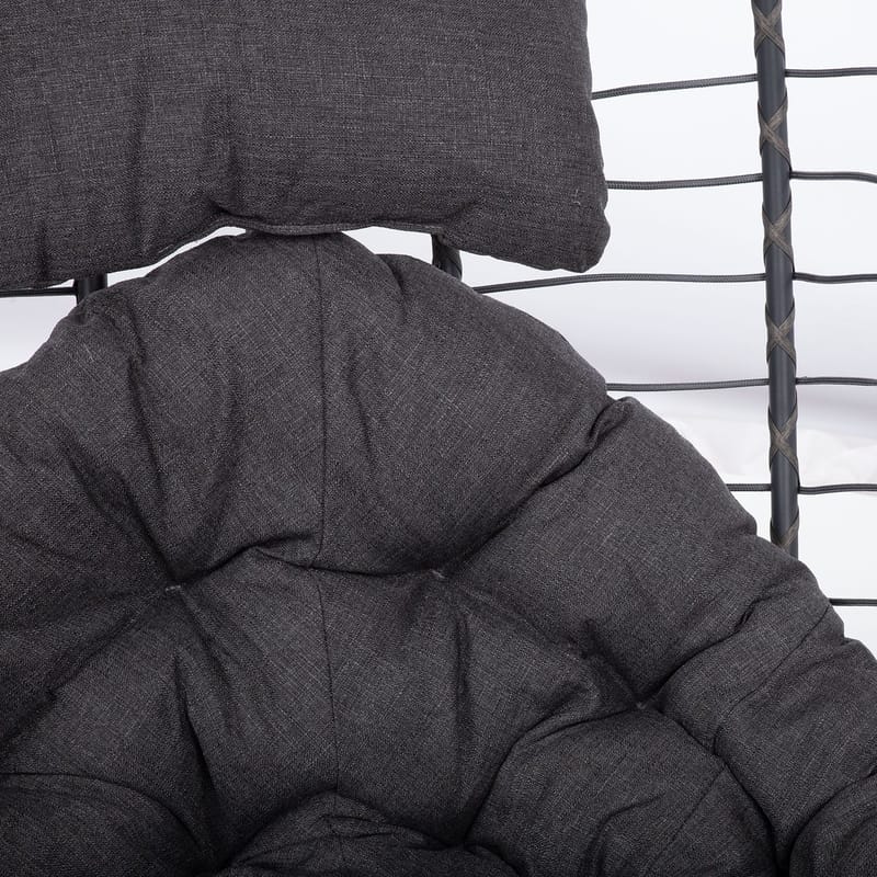 Hengestol HOME4YOU Granvin 90x114x186 cm mørkegrå - mørkegrå - Hagemøbler - Stoler & Lenestoler - Hengestoler - Hengestol med stativ