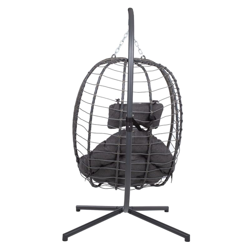 Hengestol HOME4YOU Granvin 90x114x186 cm mørkegrå - mørkegrå - Hagemøbler - Stoler & Lenestoler - Hengestoler - Hengestol med stativ