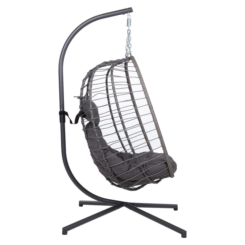 Hengestol HOME4YOU Granvin 90x114x186 cm mørkegrå - mørkegrå - Hagemøbler - Stoler & Lenestoler - Hengestoler - Hengestol med stativ