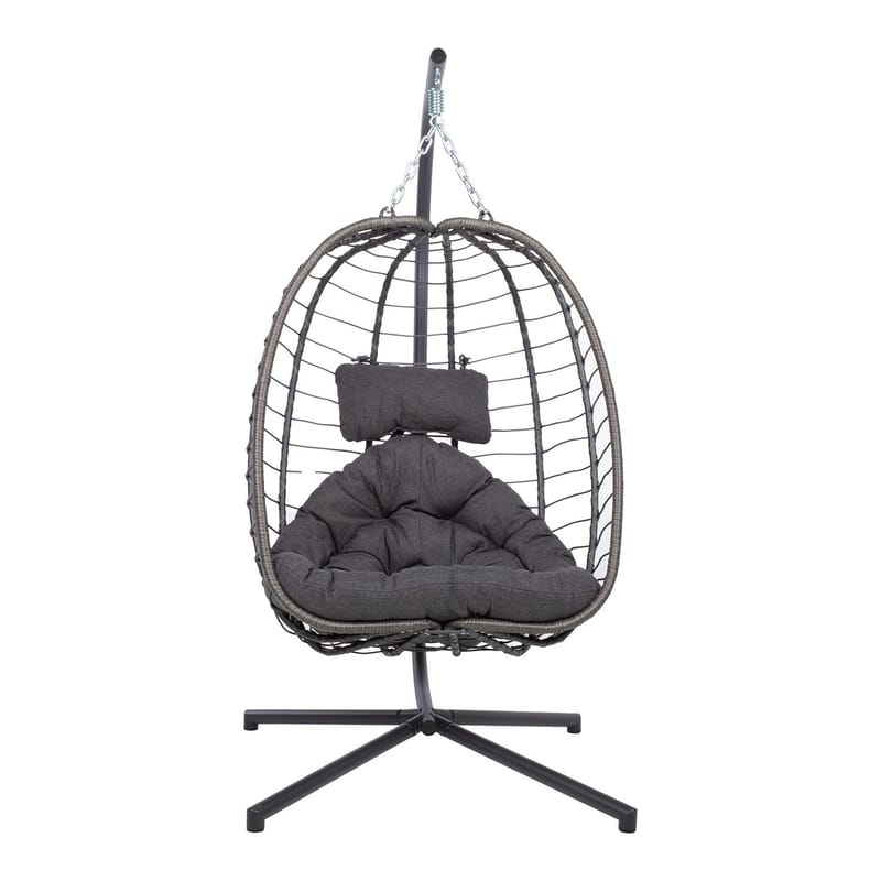 Hengestol HOME4YOU Granvin 90x114x186 cm mørkegrå - mørkegrå - Hagemøbler - Stoler & Lenestoler - Hengestoler - Hengestol med stativ