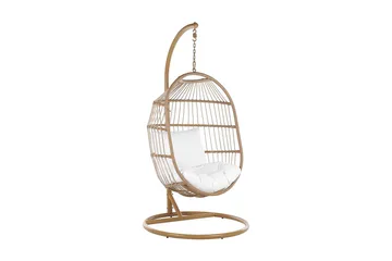 Hengestol med stativ kunstrotting beige ALBA - Tre / Natur - Hagemøbler - Stoler & Lenestoler - Hengestoler