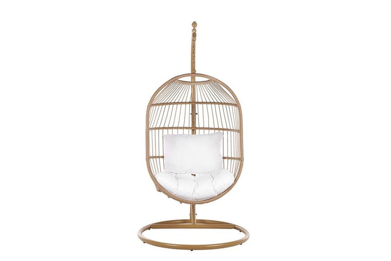 Hengestol med stativ kunstrotting beige ALBA - Tre / Natur - Hagemøbler - Stoler & Lenestoler - Hengestoler