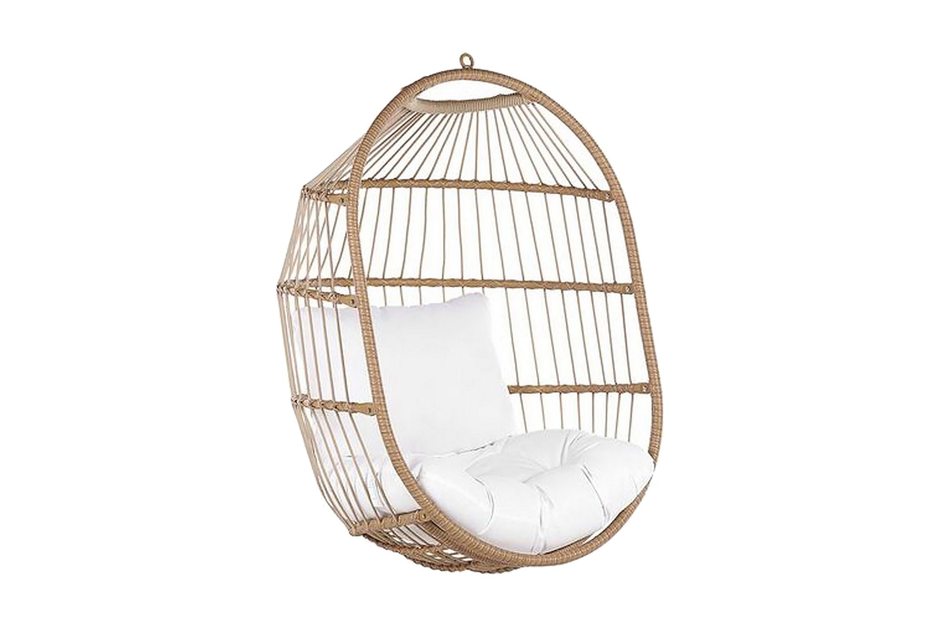 Hengestol med stativ kunstrotting beige ALBA - Tre / Natur - Hagemøbler - Stoler & Lenestoler - Hengestoler