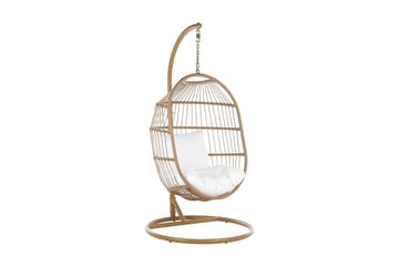 Hengestol med stativ kunstrotting beige ALBA - Tre / Natur - Hagemøbler - Stoler & Lenestoler - Hengestoler
