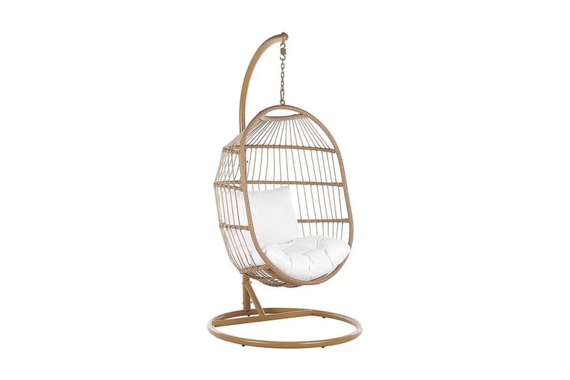 Hengestol med stativ kunstrotting beige ALBA - Tre / Natur - Hagemøbler - Stoler & Lenestoler - Hengestoler