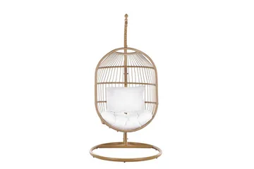 Hengestol med stativ kunstrotting beige ALBA - Tre / Natur - Hagemøbler - Stoler & Lenestoler - Hengestoler