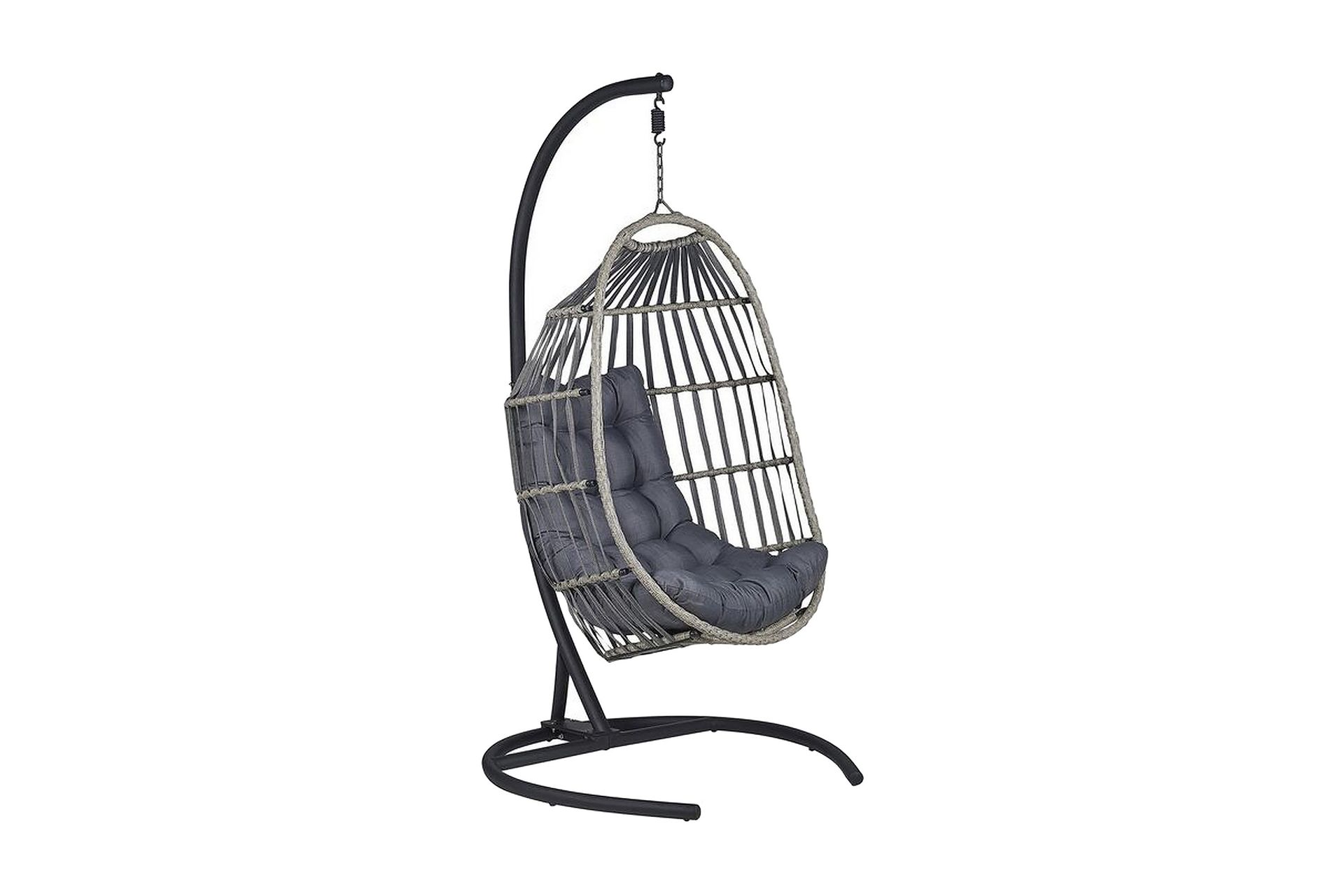 Hengestol med stativ kunstrotting Mørkegrå SESIA - Grå