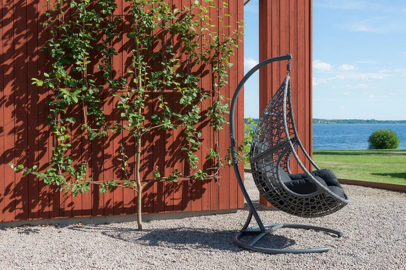 Hillerstorp Droppen hengestol utendørs 120x125 cm - Svart/hvit - Hagemøbler - Stoler & Lenestoler - Hengestoler