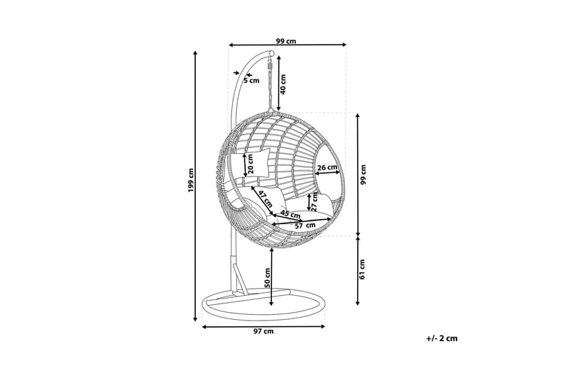 Hyvena Hengestol med Stativ - Svart - Hagemøbler - Stoler & Lenestoler - Hengestoler