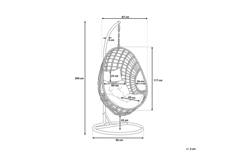 Maesllyn Hengestol Rotting - Beige - Hagemøbler - Stoler & Lenestoler - Hengestoler