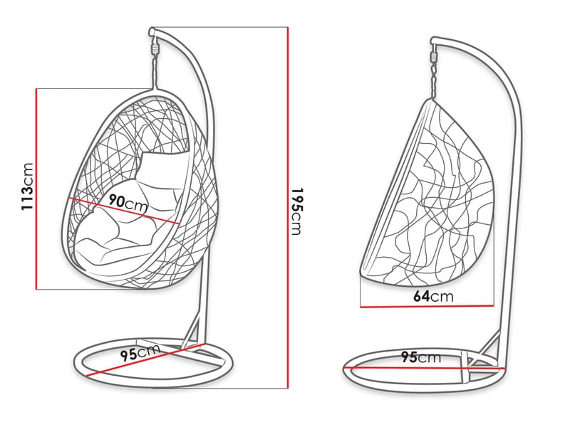 Solvero Hengestol utendørs - beige - Hagemøbler - Stoler & Lenestoler - Hengestoler - Hengestol med stativ