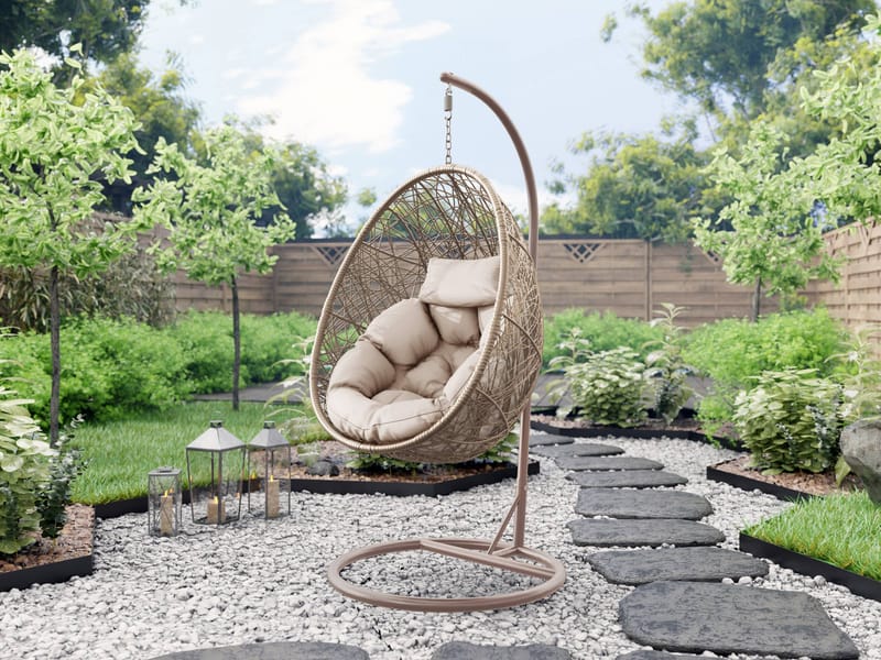 Solvero Hengestol utendørs - beige - Hagemøbler - Stoler & Lenestoler - Hengestoler - Hengestol med stativ