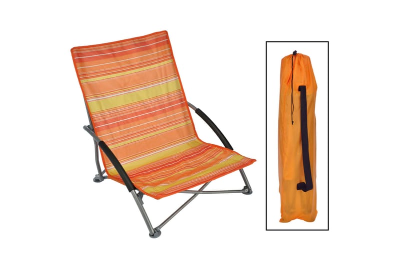 HI Sammenleggbar strandstol oransje 65x55x25/65 cm - Solstoler