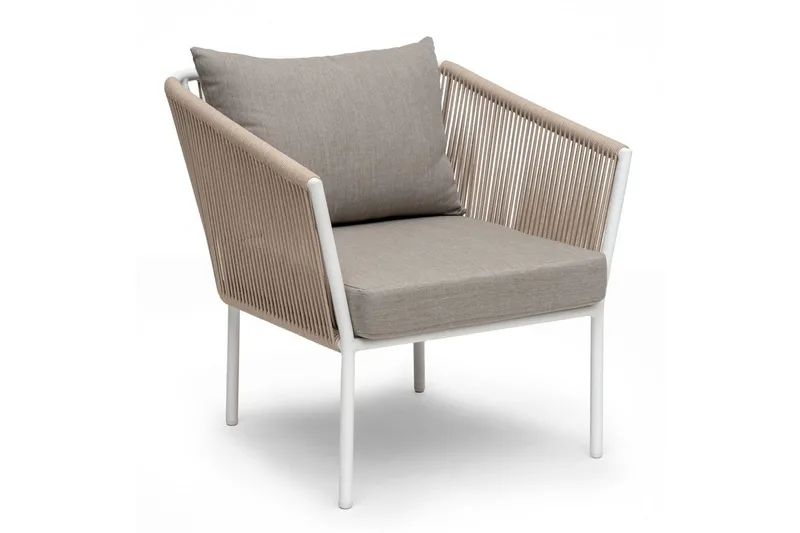 Hillerstorp Lersund utefåtølje hvit/beige, Hvit/Beige