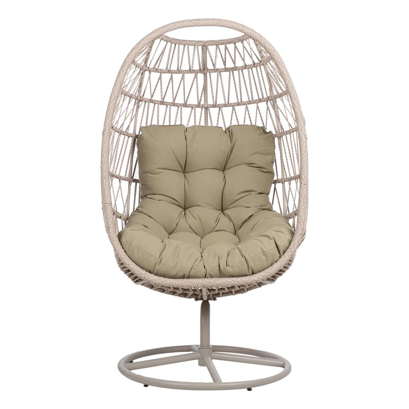 Hvilestol HOME4YOU Cassia Swivel 85x85x151 cm Beige - beige - Hagemøbler - Stoler & Lenestoler - Utelenestoler