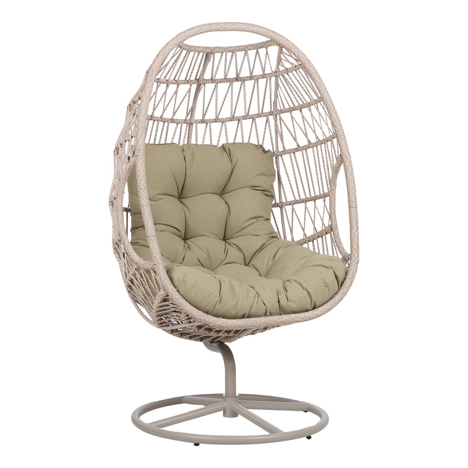 Hvilestol HOME4YOU Cassia Swivel 85x85x151 cm Beige - beige