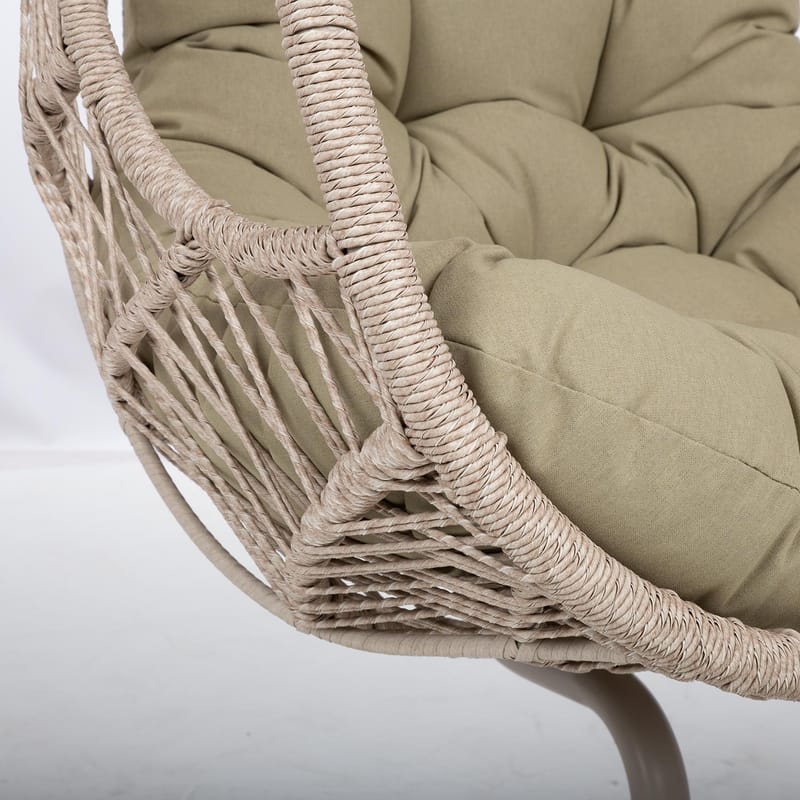 Hvilestol HOME4YOU Cassia Swivel 85x85x151 cm Beige - beige - Hagemøbler - Stoler & Lenestoler - Utelenestoler
