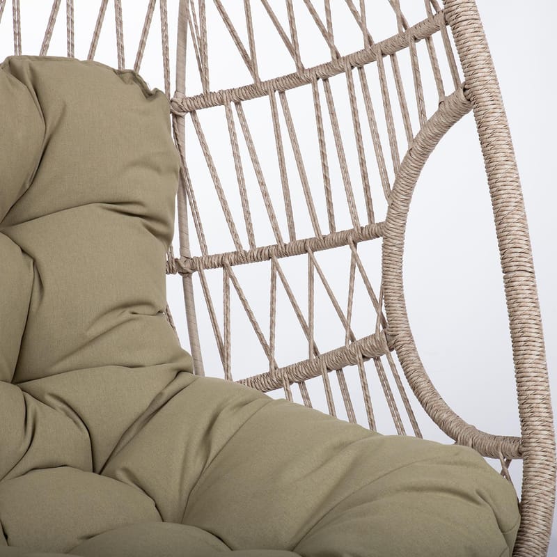 Hvilestol HOME4YOU Cassia Swivel 85x85x151 cm Beige - beige - Hagemøbler - Stoler & Lenestoler - Utelenestoler