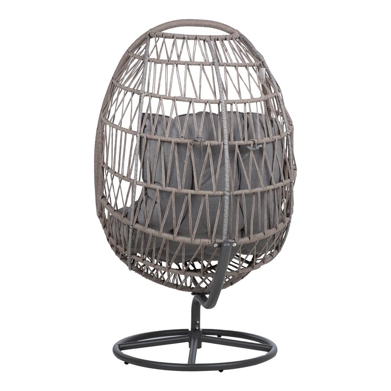 Hvilestol HOME4YOU Cassia Swivel 85x85x151 cm Grå - grå - Hagemøbler - Stoler & Lenestoler - Utelenestoler