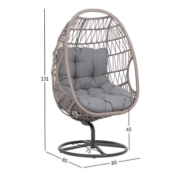 Hvilestol HOME4YOU Cassia Swivel 85x85x151 cm Grå - grå - Hagemøbler - Stoler & Lenestoler - Utelenestoler