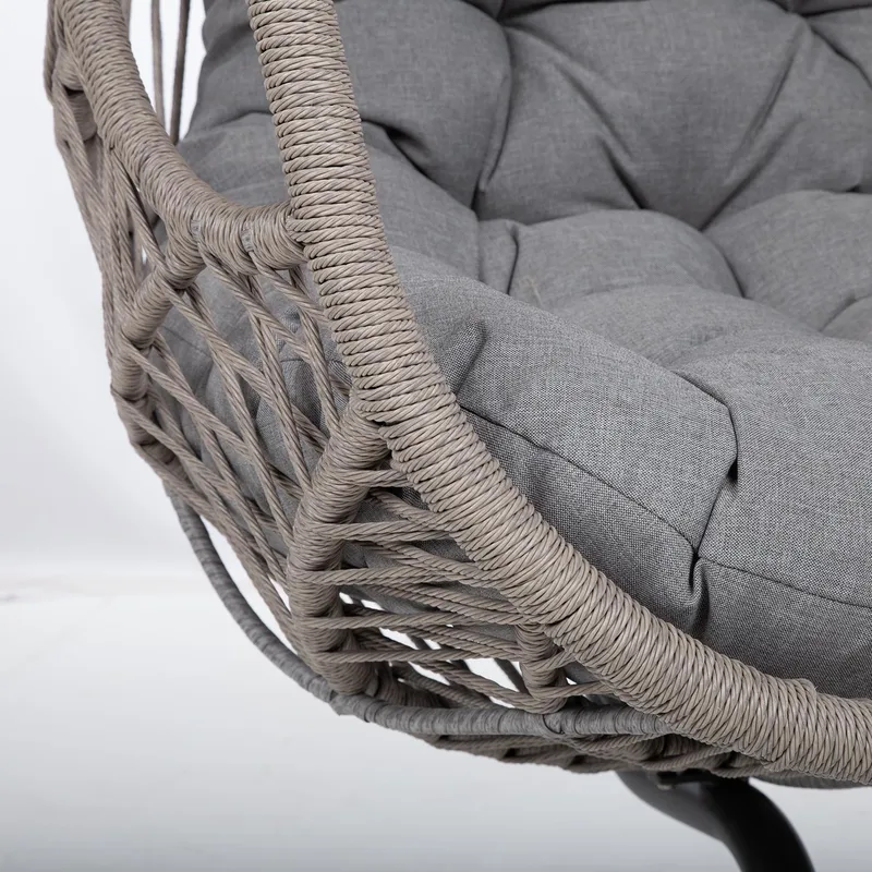 Hvilestol HOME4YOU Cassia Swivel 85x85x151 cm Grå - grå - Hagemøbler - Stoler & Lenestoler - Utelenestoler