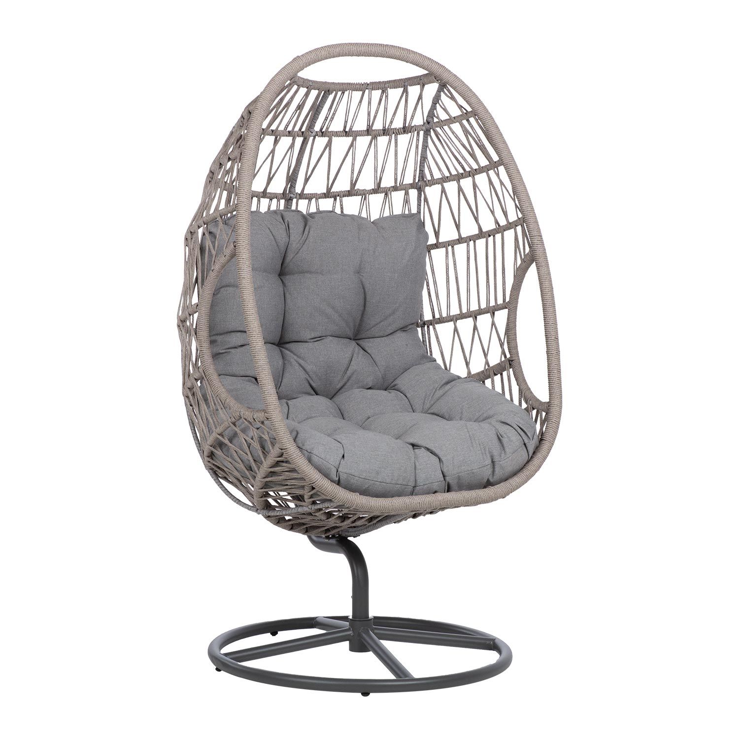 Hvilestol HOME4YOU Cassia Swivel 85x85x151 cm Grå - grå