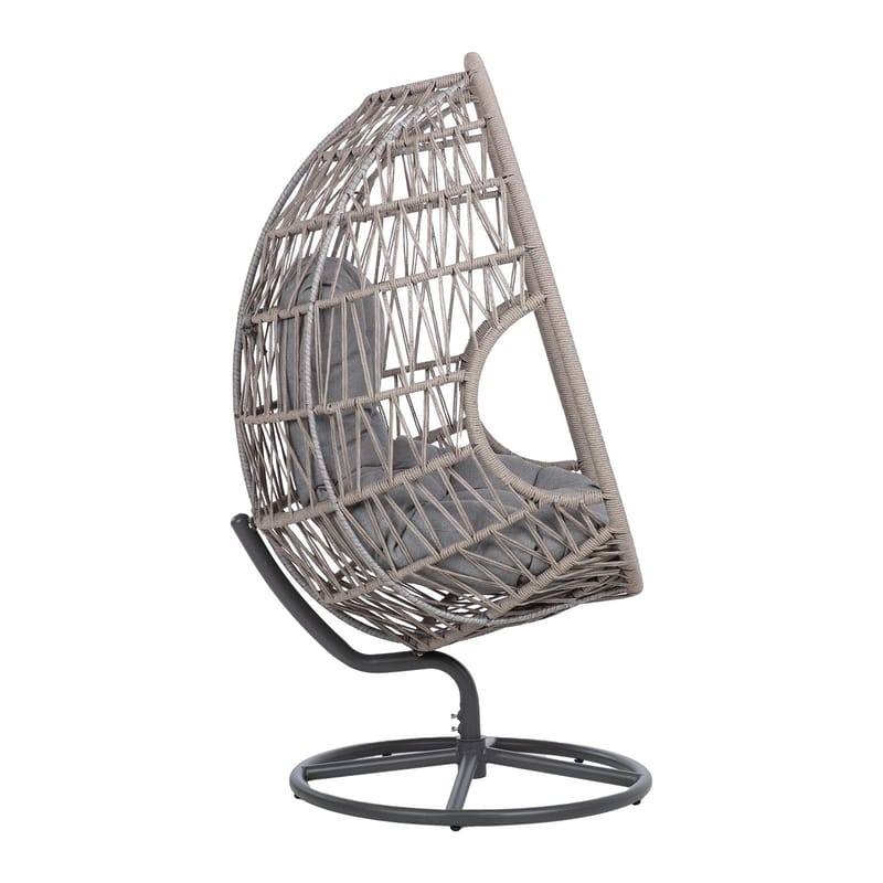 Hvilestol HOME4YOU Cassia Swivel 85x85x151 cm Grå - grå - Hagemøbler - Stoler & Lenestoler - Utelenestoler