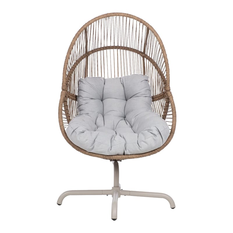 Hvilestol HOME4YOU Dorian swivel 89x95x154 cm lysebrun - Lysebrun - Hagemøbler - Stoler & Lenestoler - Utelenestoler
