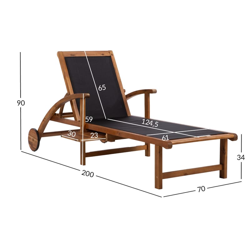 Kontorstol HOME4YOU Fabiola Svart - svart - Hagemøbler - Stoler & Lenestoler - Solseng & solvogner