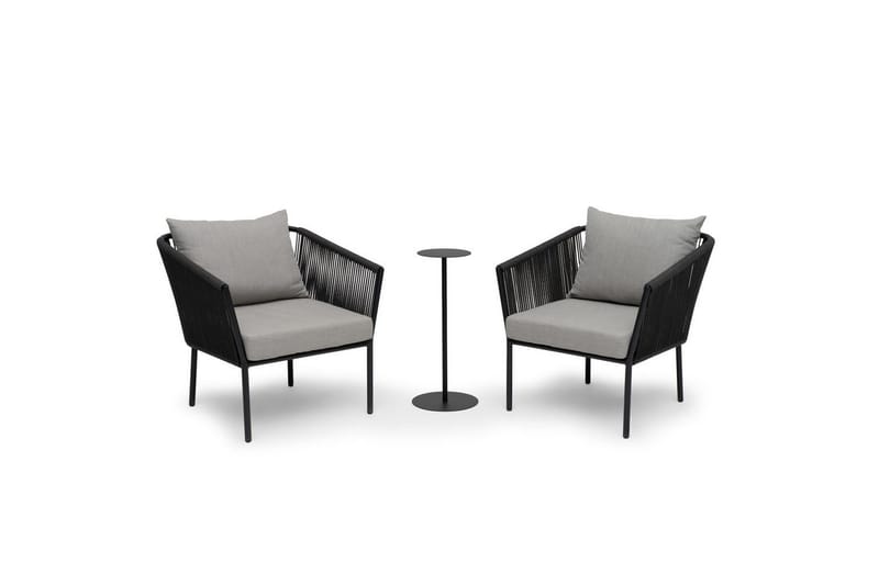 Lenestol Hillerstorp Lersund Svart/Grå - Svart/Grå - Hagemøbler - Stoler & Lenestoler - Utelenestoler