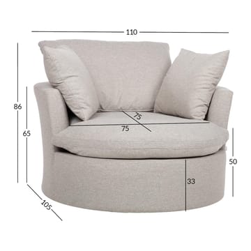 Lenestol HOME4YOU Fluffy svingbar 110x105x65/86 cm Lys grå - Lys grå - Hagemøbler - Stoler & Lenestoler - Utelenestoler