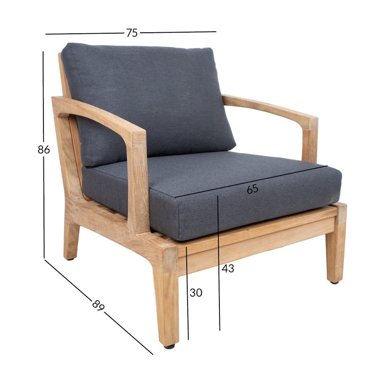 Lenestol HOME4YOU Maldive teak - brun - Hagemøbler - Stoler & Lenestoler - Utelenestoler