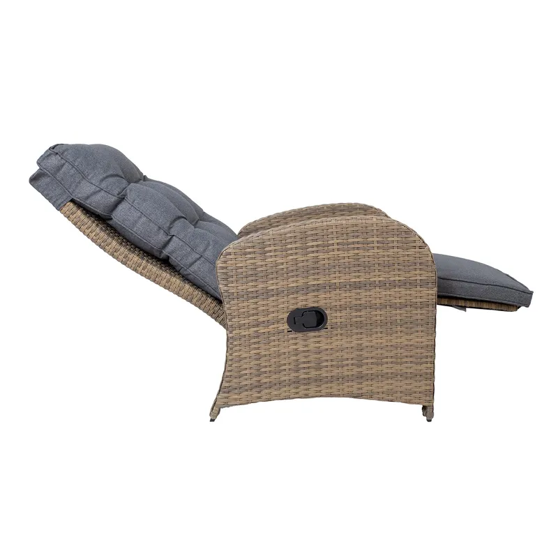 Lenestol HOME4YOU Moor 150x40xh74 cm, melamin med eikebark - brun - Hagemøbler - Stoler & Lenestoler - Posisjonsstol