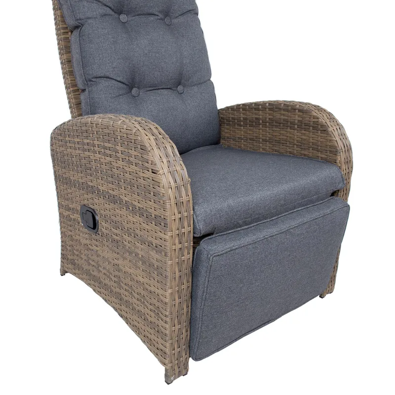 Lenestol HOME4YOU Moor 150x40xh74 cm, melamin med eikebark - brun - Hagemøbler - Stoler & Lenestoler - Posisjonsstol