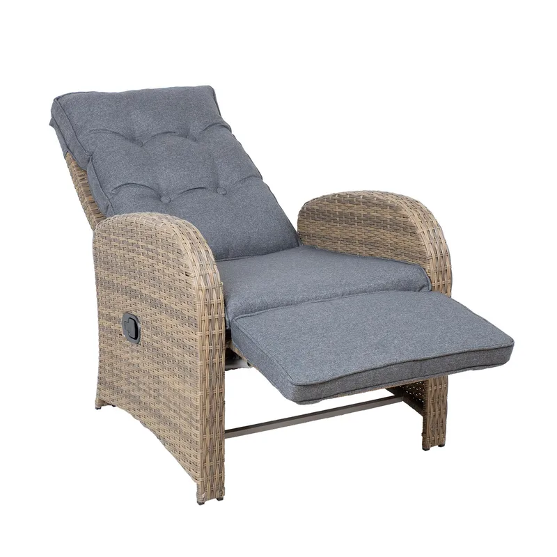 Lenestol HOME4YOU Moor 150x40xh74 cm, melamin med eikebark - brun - Hagemøbler - Stoler & Lenestoler - Posisjonsstol