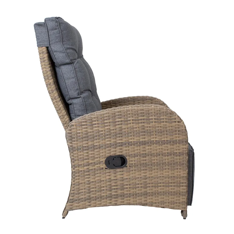 Lenestol HOME4YOU Moor 150x40xh74 cm, melamin med eikebark - brun - Hagemøbler - Stoler & Lenestoler - Posisjonsstol