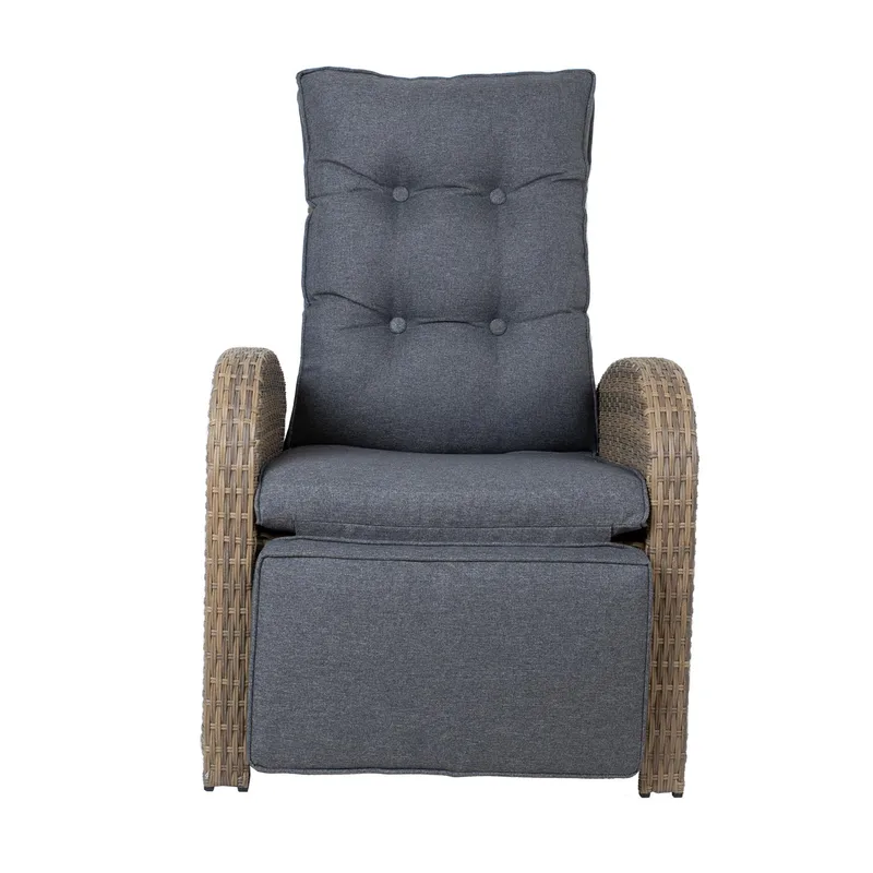 Lenestol HOME4YOU Moor 150x40xh74 cm, melamin med eikebark - brun - Hagemøbler - Stoler & Lenestoler - Posisjonsstol