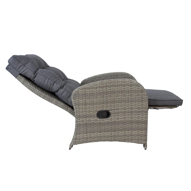 Lenestol HOME4YOU Moor 80x40xh85 cm, melamin med eikebark - grå - Hagemøbler - Stoler & Lenestoler - Posisjonsstol