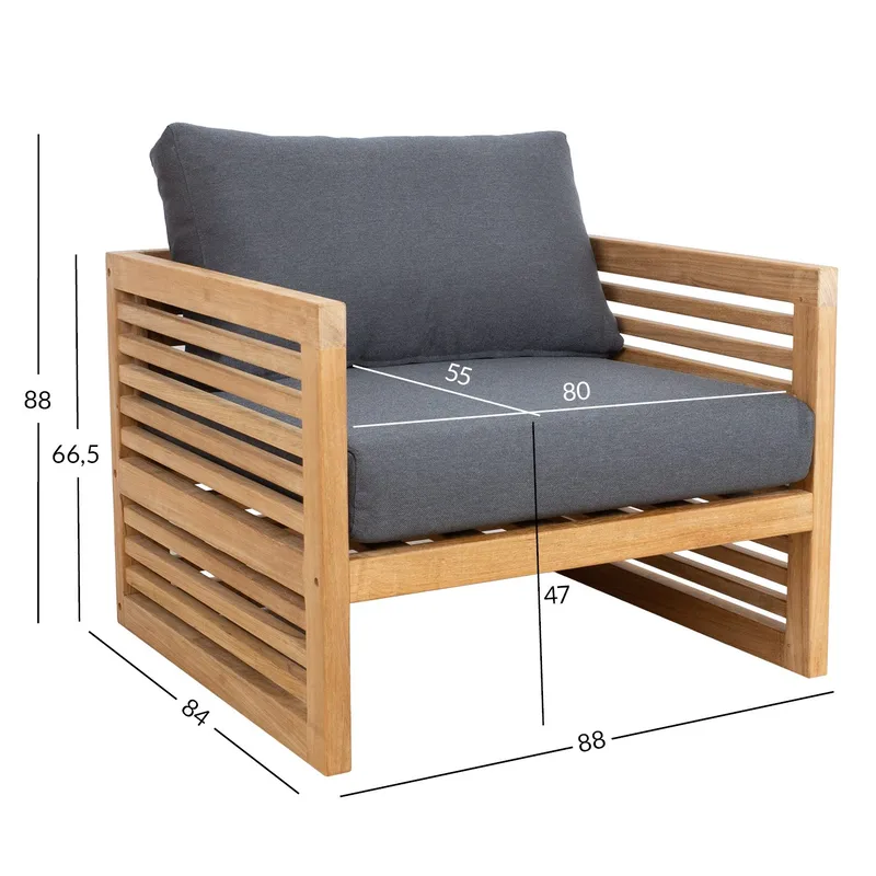 Lenestol HOME4YOU Serenity - brun - Hagemøbler - Stoler & Lenestoler - Utelenestoler