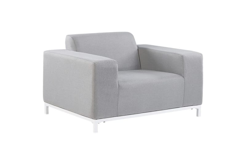 Lenestol sett på 2 Rovigo - Lysegrå, Hvit, Lysegrå, hvit - Hagemøbler - Stoler & Lenestoler - Utelenestoler