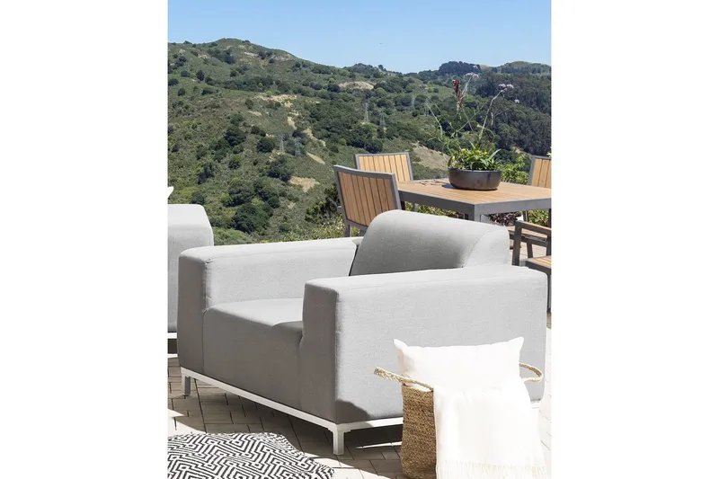 Lenestol sett på 2 Rovigo - Lysegrå, Hvit, Lysegrå, hvit - Hagemøbler - Stoler & Lenestoler - Utelenestoler