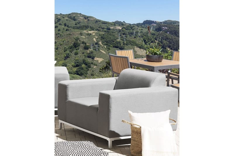 Lenestol sett på 2 Rovigo - Grå, hvit - Hagemøbler - Stoler & Lenestoler - Utelenestoler