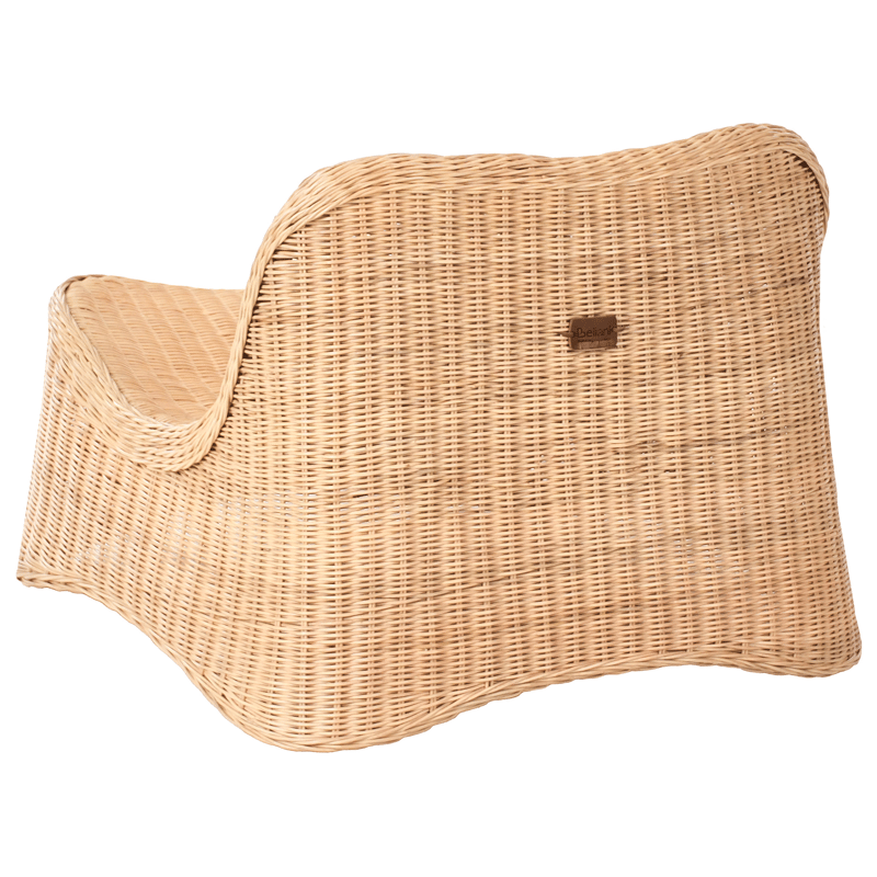 Lenestol utendørs med fotskammel Aigani rotting - Naturlig/beige - Hagemøbler - Stoler & Lenestoler - Utelenestoler