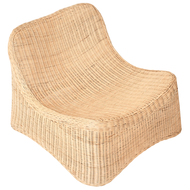 Lenestol utendørs med fotskammel Aigani rotting - Naturlig/beige - Hagemøbler - Stoler & Lenestoler - Utelenestoler